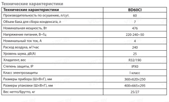 Осушитель воздуха Ballu BD60CI
