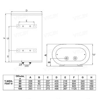 Накопительный электрический водонагреватель Timberk Optima T-WSS30-FS47-V