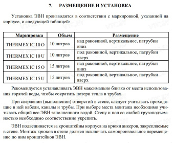 Накопительный электрический водонагреватель под мойку Thermex IC 10 U