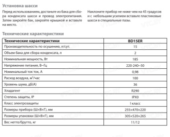 Осушитель воздуха Ballu BD15ER (белый)