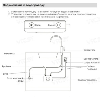 Проточный электрический водонагреватель Midea MIWH-5700