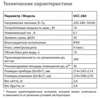 Увлажнитель воздуха Ballu UCC-260