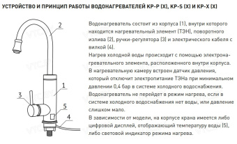 Проточный электрический водонагреватель-кран Oasis KP-S