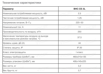 Тепловая завеса Ballu BHC-CE-3L