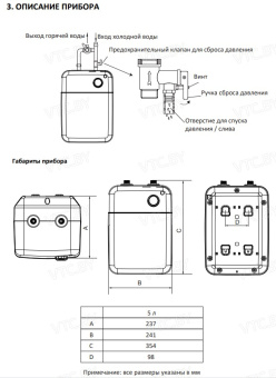 Накопительный электрический водонагреватель под мойку Midea Compact MWH-0510-SMU