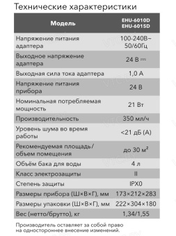 Увлажнитель воздуха Electrolux EHU-6010D UltraLine