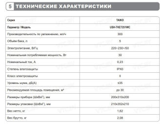 Увлажнитель воздуха Funai Taiko USH-TKE7251WC